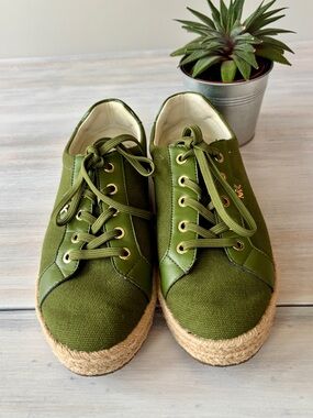 Michael Kors Olive Green Canvas Espadrille Style Sneakers. Women’s 7.5M